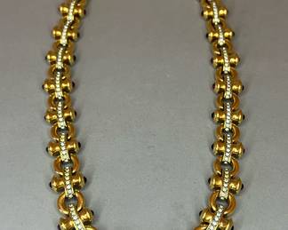 Statement Swarovski Gold Tone Necklace
