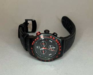 Swatch Irony Race Trophy Black Swiss Quartz Chronograph V8 Sports Watch