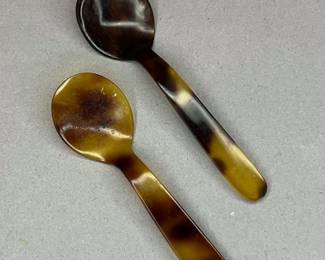 Pair of Vintage Horn Caviar Spoons
