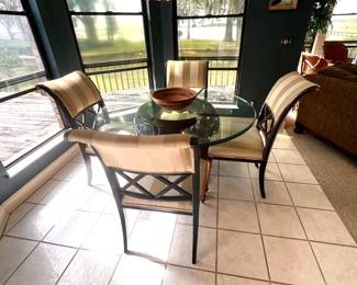Glass Top Dinette with 4 Chairs