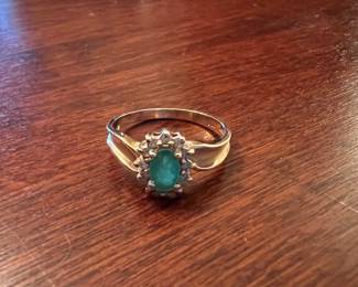 14k Emerald Ring size 6.5