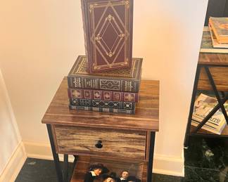 Side Table - Leather Bound Books