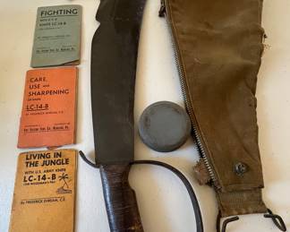 Woodman’s Pal - Reading PA
with 3 small booklets:
Fighting w/USA knife LC-14-B
Care Use & Sharpening LC-14-B
Living in the Jungle w/US Arny Knife LC-14-B
