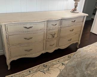 Vintage hand painted French style 9 drawer dresser