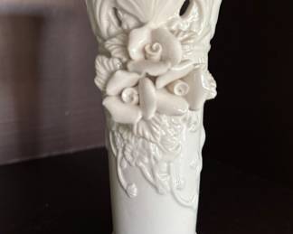 Small white bud vase