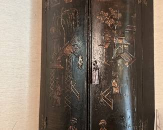 Antique Lacquered Chinoiserie Hanging Cupboard