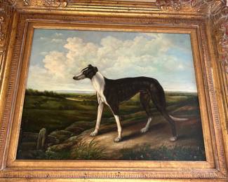 Greyhound Oil Painting