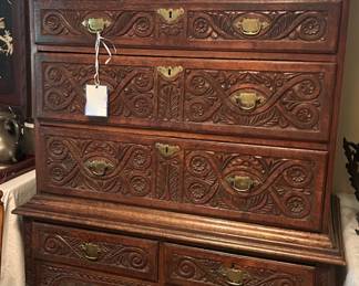 Antique English Oak Highboy, circa 1740