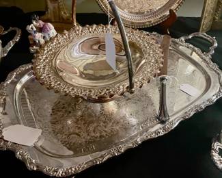 Bridal Basket, Footed Waiter's Tray