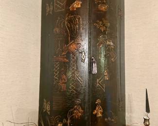 Antique Lacquered Chinoiserie Hanging Cupboard
