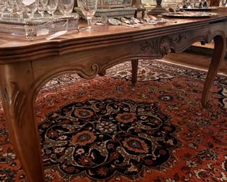 French Walnut Parquet Extension Table