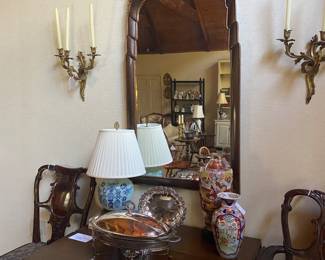 Walnut Gilt French Style Mirror