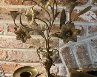 Pair French Floral Candelabras