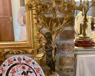 Louis XVI style Gilt Bronze Marble Candelabra