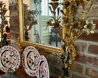 Pair Gilt Bronze Candelabras