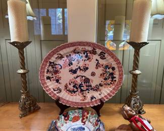 Antique English Platter, Imari Pattern