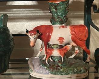 Staffordshire Cow Spill Vase
