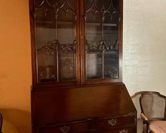 Mahogany Chippendale Secretary Bookcase