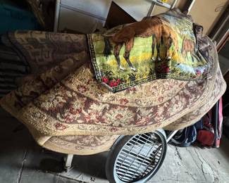 Tapestry and old rugs