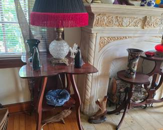 Vintage lamp on antique table