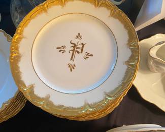 antique Monogramed plates. K&A Krautheim Selb Bavaria