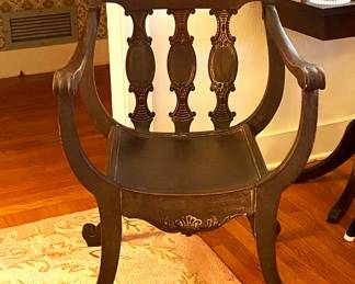 antique JS Ford & Johnson Empire style Throne chair