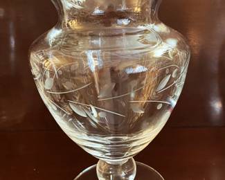 Fostoria etched crystal urn