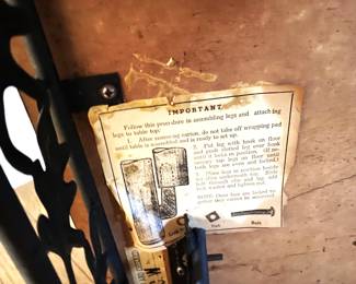 instructions under table