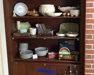 milk glass and white tableware