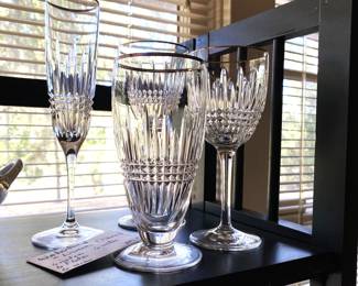 Waterford "Lismore Diamond" stemware - 6 of each