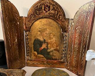 vintage Florentine Madonna triptych