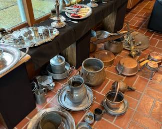 loads of antique & vintage copper, pewter, and brass