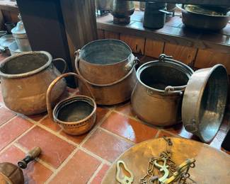 antique copper kettles - great fall planters!