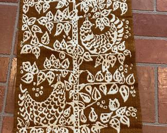 vintage signed wall hanging textile art