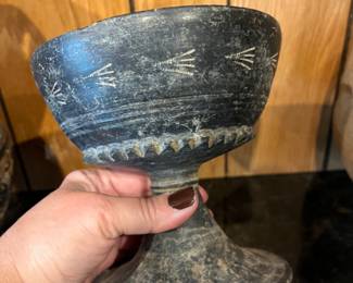 Etruscan bucchero chalice