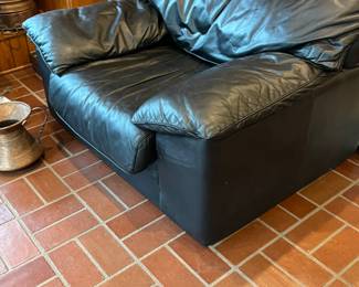 vintage Bauhaus black leather chair - 2 available