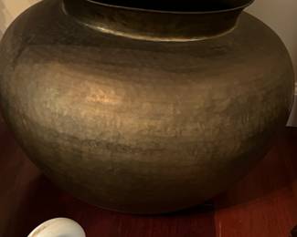 hammered metal large vase
