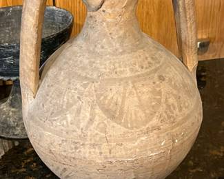 very old Etruscan amphora pottery