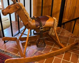 hand made wood rocking horse