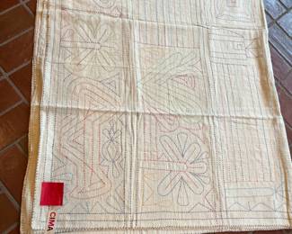 hand stitched cotton bedspread from India
