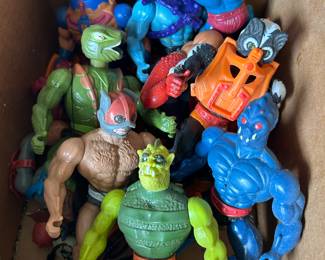 1980s complete Masters Of The Universe figures, extra accessories and Snake Mountain play set