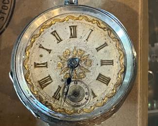antique 935 silver pocket watch