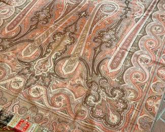 antique handmade Persian wool textile c. 1900 measures 62" x 128"