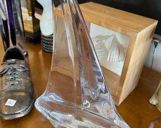 Large Daum Sailboat crystal 