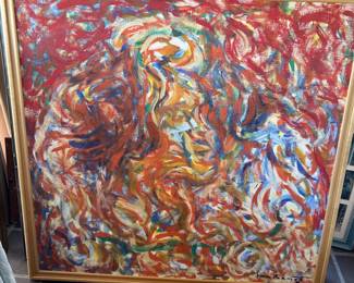 Large Collection of colorful Abstract paintings by Jan Franek Czech painter.  Had a large show in San Diego in 1991. 