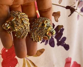 Hargo Mythical Beast Earrings from the 1950's Rare and very special Har or Har Co Lions 