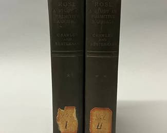 The Mystic Rose: A Study of Primitive Marriage and of Primitive Thought in Its Bearing on Marriage (2 Vols)., by Ernest Crawley, 1927
CONDITION: volume one contains annotations and notes as photographed