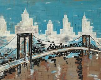 Samuel Silfen (American 1898-1979), New York, New York, C. 1970, oil on board, Frame: H: 23 1/2 inches x w: 30 inches; Sight: H: 17 1/2 inches x w: 23 1/2 inches