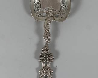 Sterling Silver Pierced Serving Spoon. Length: 8 1/2 inches, OZT: 3.19