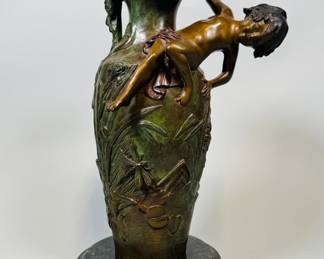 Signed Mathurin Moreau, h: 12 1/4 x w: 7 x d: 6 inches